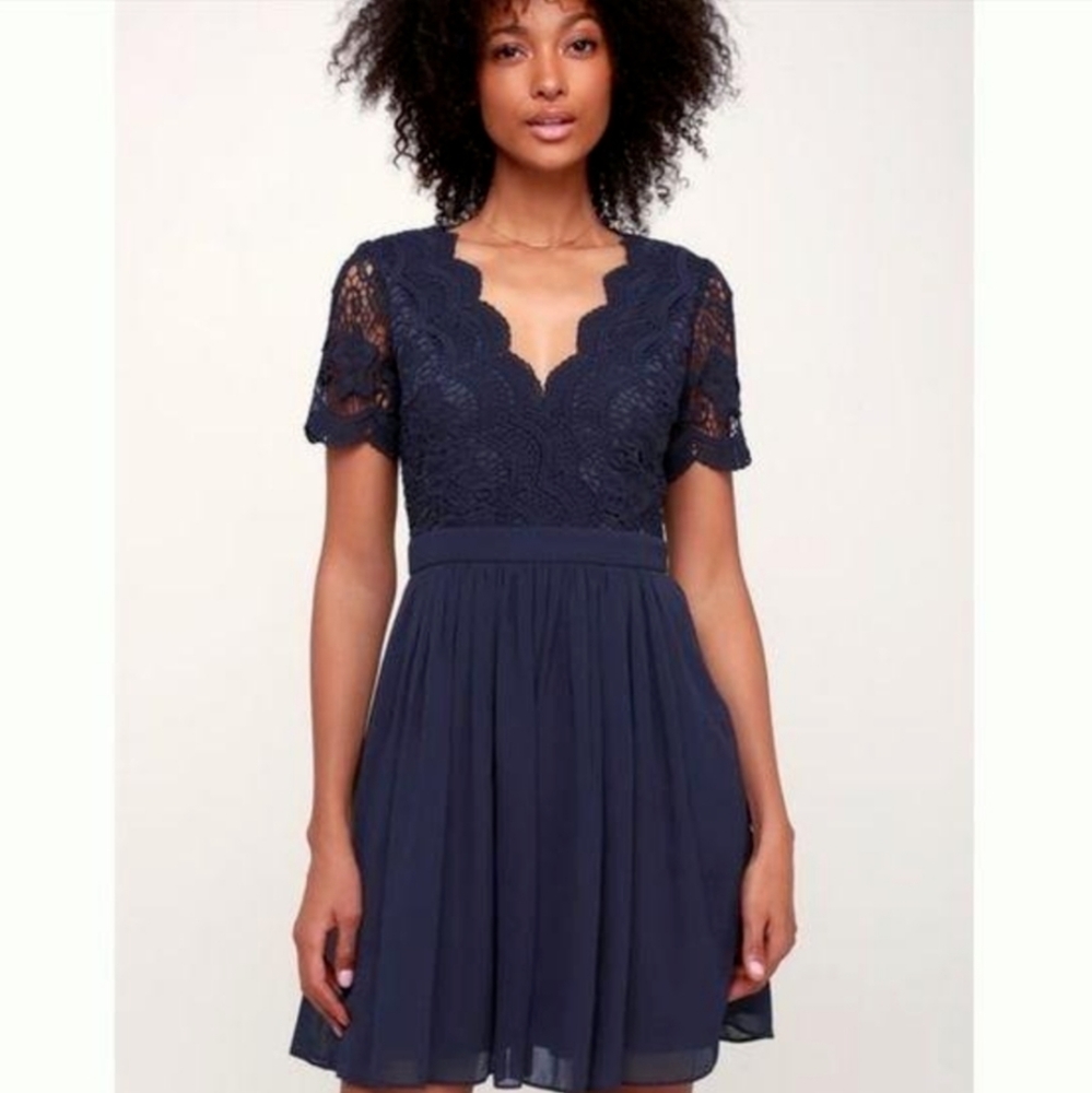 LULU’S Angel in Disguise Fit & Flare Skater Dress